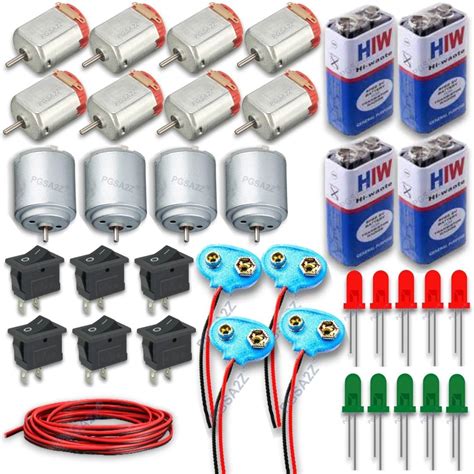 PGSA2Z Science Finish DIY Project Kit - 8 Toy DC Motor, 4 Round DC ...