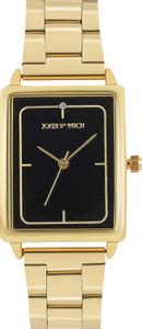 Joker & Witch Quad Black Rectangle Dial Gold Metallic Link Strap Analog ...