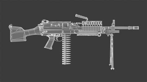 MK 48 Machine Gun Low Poly - 3D Model by frezzy