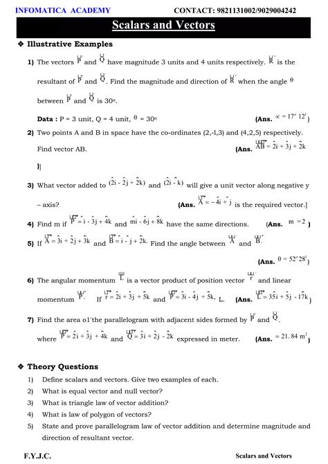 Image result for Vector Class 11 Physics Questions