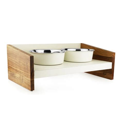 Pawpourri Elevated Magnetic Diner for Dogs and Cats (Wooden White ...