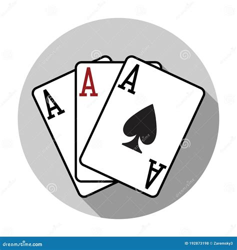 Flat Design Vector Three Aces Playing Cards Icon, Isolated Stock Vector ...