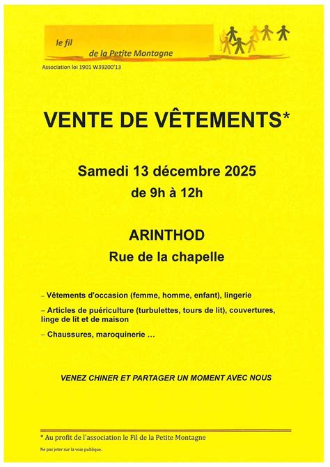 Vente de vêtements - Fil de la Petite Montagne, 8, 39240 Arinthod ...