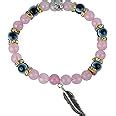 Buy Reiki Crystal Products Girl's Rose Quartz Evil Eye Bracelet 8 mm ...