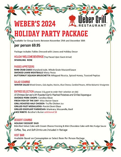 Holiday Events - Weber Grill Restaurant