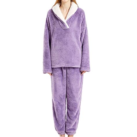 GERsome Women's Fleece Pajamas Sets Fluffy Sleepwear Warm Sherpa ...