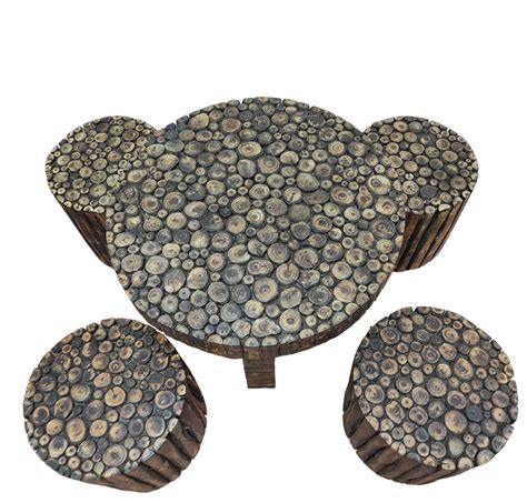 Buy Wooden Twist Poplar Wood Round Coffee Table Online at woodentwist ...