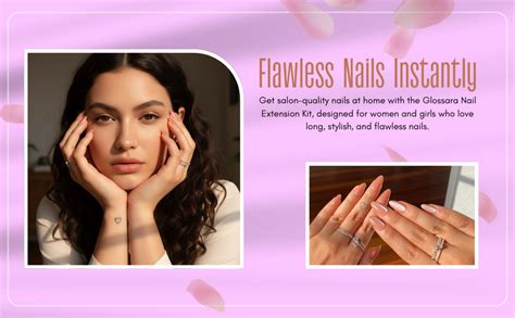 Buy Glossara Nude Almond Shape Press-On Nails For Women And Girls | 24 ...