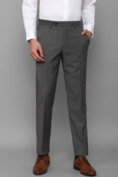 Buy Men Grey Slim Fit Check Flat Front Formal Trousers Online - 917251 ...