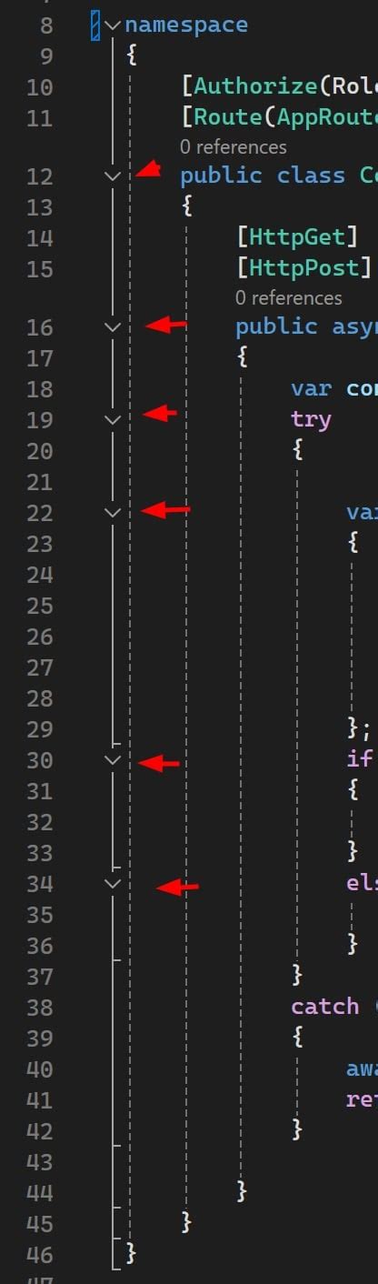 Visual Studio Collapse Code Blocks 的图像结果
