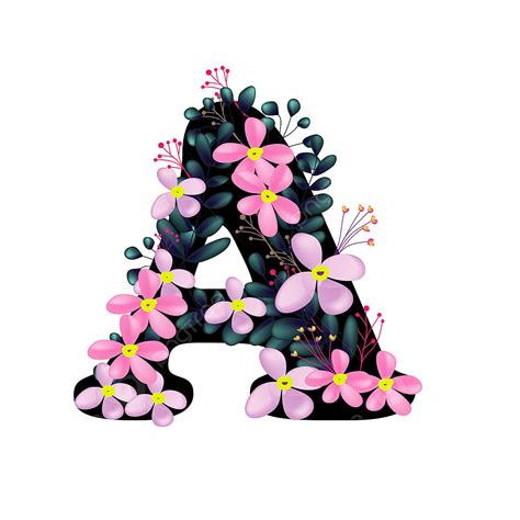 Floral Alphabet Font Vector Hd PNG Images, Cute A Floral Font Alphabet, Floral, Alphabet, Font ...
