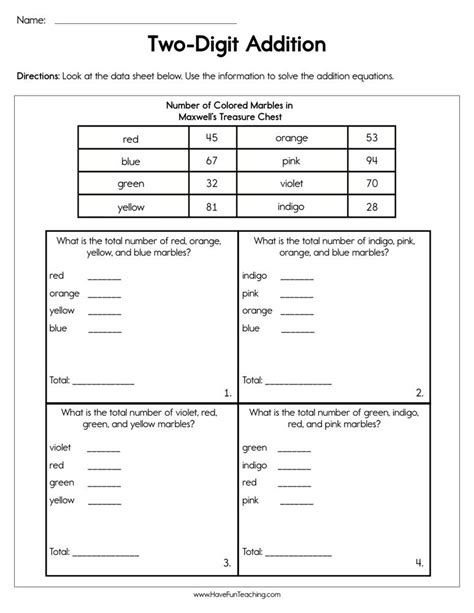 Image result for Addition Two Digit Number Worksheets