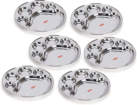 Buy Coconut Stainless Steel Rectangle/Square Deep Dinner Plate(Heavy ...