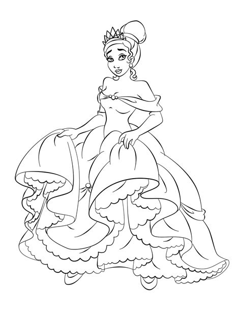 Free Printable Princess Tiana Coloring Pages For Kids