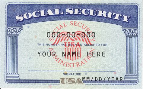 Fillable Social Security Card Template - Social Media Template