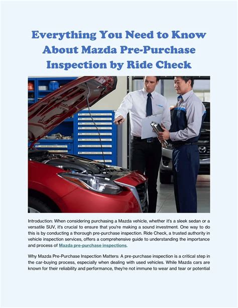 PPT - Everything You Need to Know About Mazda Pre-Purchase Inspection by Ride Check PowerPoint ...