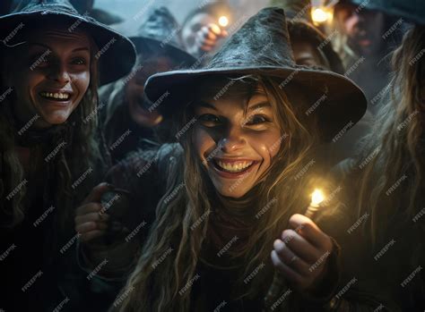 Premium AI Image | A group of witches