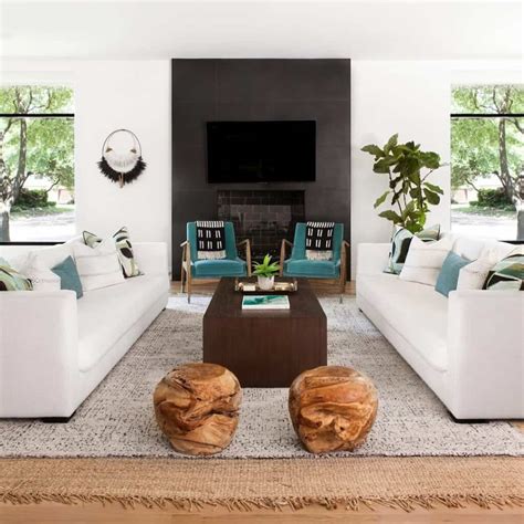 Layered Rugs in Bohemian Living Room - Soul & Lane