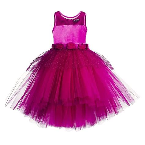 Toy Balloon Kids Fuchsia Pink High-Low Girls Party Wear Dress ...