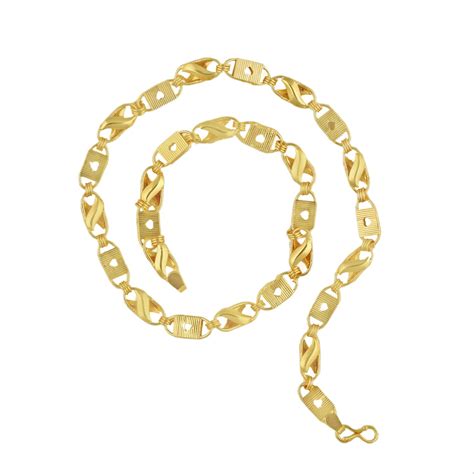shankhraj mall Gold Plated Chain for Men (Golden) (CH-Holo HART KOYALI ...