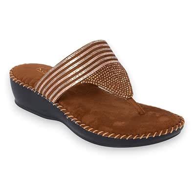 Buy Koufe Women's Ethnic Wedge Sandal with Embellished and Metallic ...