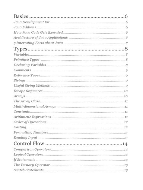 Image result for Java Programming Language Cheat Sheet