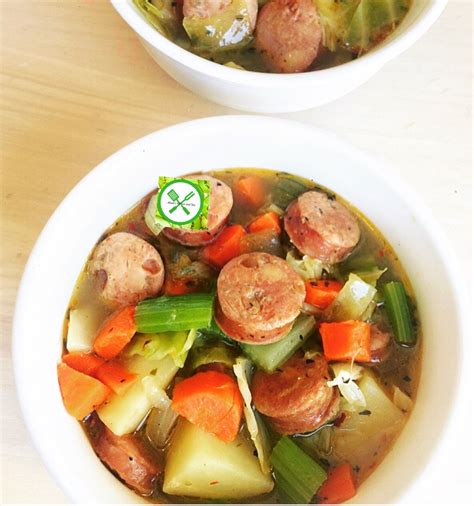 Potato, Sausage And Cabbage Soup