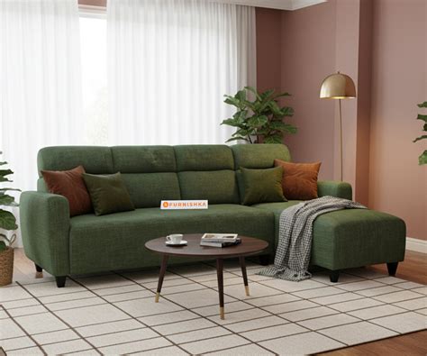Daina 3 Seater L Shape Sofa- RHS Pine Green – Furnishka
