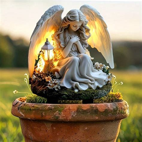 1pc 2D Acrylic Flat Angel Wishing Garden Stake Decoration, Yard Art ...