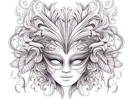 Beautiful Masquerade Mask - Coloring Page