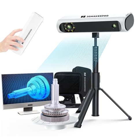 3DMakerpro Lynx 3D Scanner, 0.1mm Accuracy and 10FPS Scan Speed, Portable 3D Scanner for 3D ...