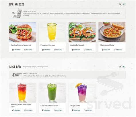 First Watch menu in Tampa, Florida, USA