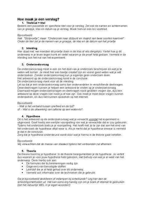 Hoe maak je een verslag natuurkunde - Hoe maak je een verslag ...