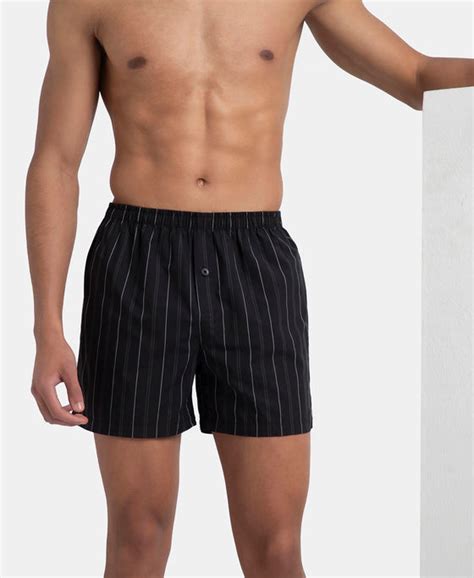 Buy Super Combed Mercerized Cotton Woven Striped Inner Boxers with ...
