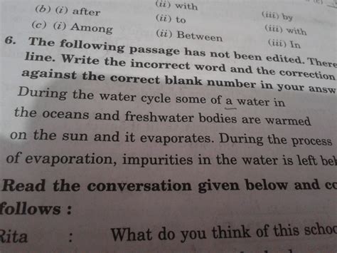 the following passage has not been edited. there is one error in each ...