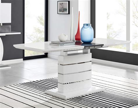 Buy Furniturebox UK Renato Modern White Grey High Gloss Chrome Large ...