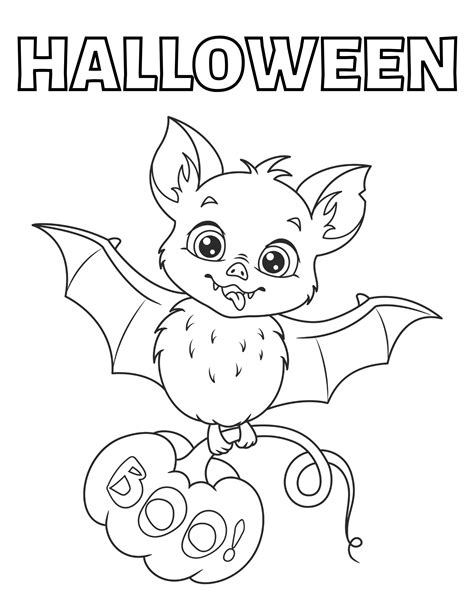 Halloween Bats Printable Coloring Pages
