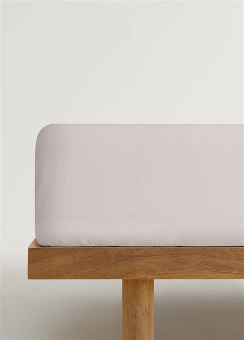 Spannbettlaken aus gewaschenem Baumwolle 160 cm - Home | MANGO Österreich