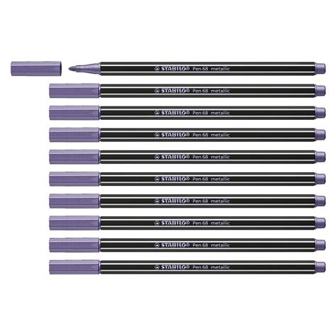 Stabilo | Pen 68 | Metallic | Violet | Pack Of 10 – penpencilink