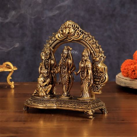 Brass Ram Darbar Intricate Idol - 6 inch – Budhshiv.com