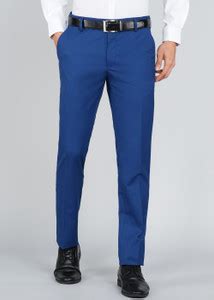 PETER ENGLAND Regular Fit Men Blue Trousers - Buy PETER ENGLAND Regular ...