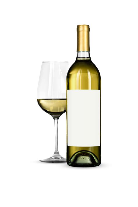 Transparent PNG White Wine Bottle with Blank Label and Gold Foil ...