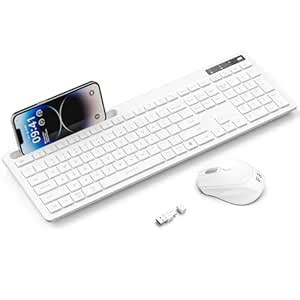 Amazon.in: Buy White Keyboard and Mouse Wireless, seenda Full-Size ...