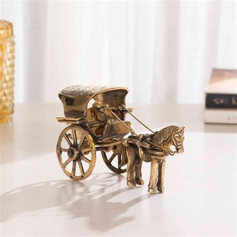 Brass Horse Cart - 5 Inch - Darbar Craft