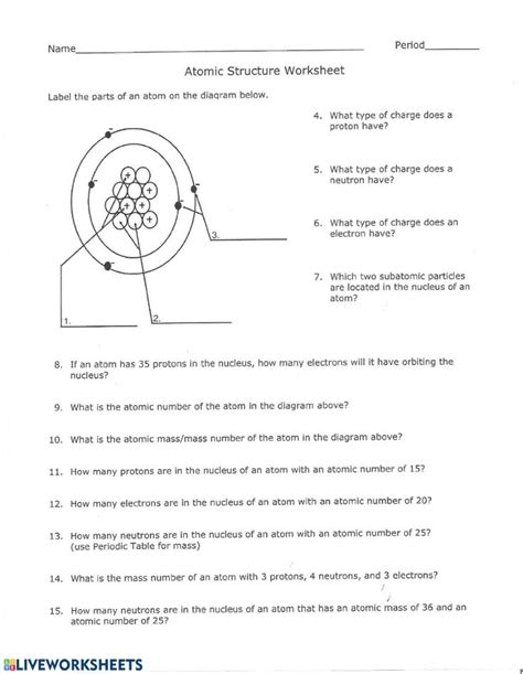 Image result for Atomic Structure Worksheet Answer Key