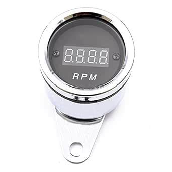 PopEye Digital Red LED Tachometer Tach Gauge/RPM for Motorcycle DC 12V ...