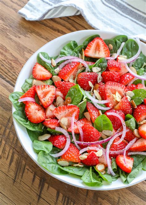 Strawberry Spinach Salad - Barefeet in the Kitchen