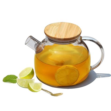 Tapit Glass Teapot Stovetop And Microwave Safe Heat Resistant Glass ...
