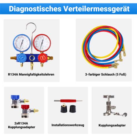 Buy R134a A/C Car Refrigerant Kit Pump Manifold Gauge Air Freon Vacuum ...