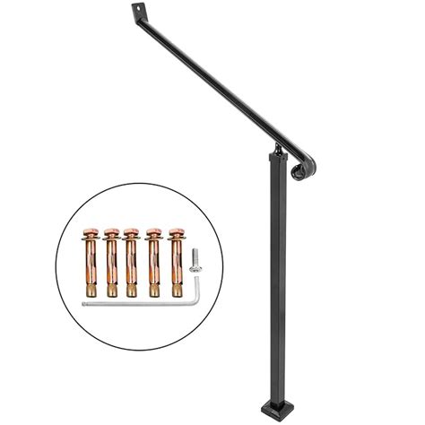 Buy VEVOR 40mm Pipe Wrought Iron Handrail 2 Steps Handrails for Outdoor ...